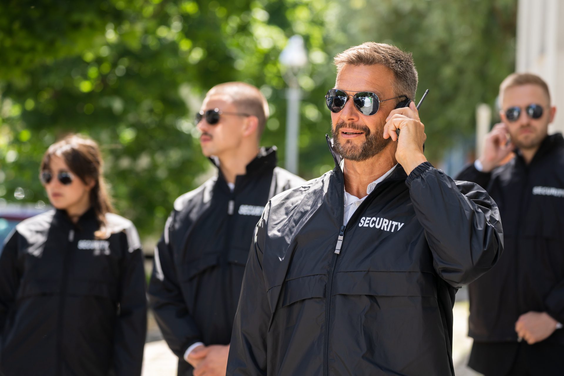 Security Guard Using A Two-Way Radio